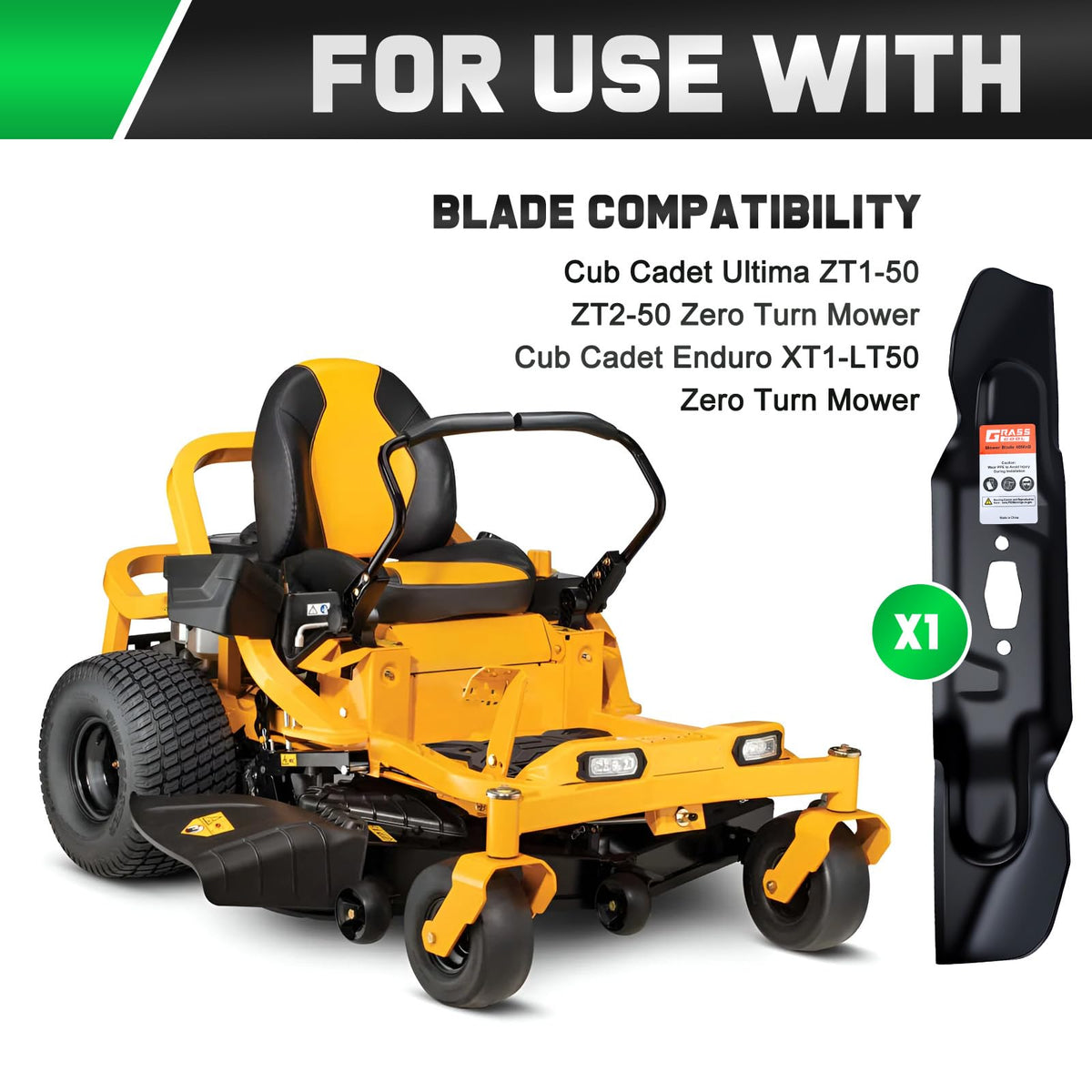 Grasscool 742P05094 high-lift blade cutting-edge close-up for clean cuts