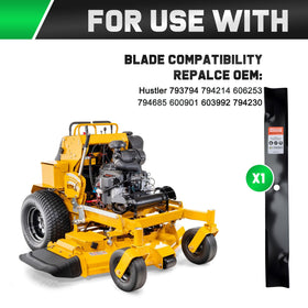 Grasscool 793794 blades closeup edge, sharp high-lift edge for robust airflow.