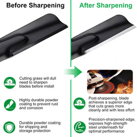 Grasscool 942-04308 high-lift edge promotes efficient airflow and bagging performance.