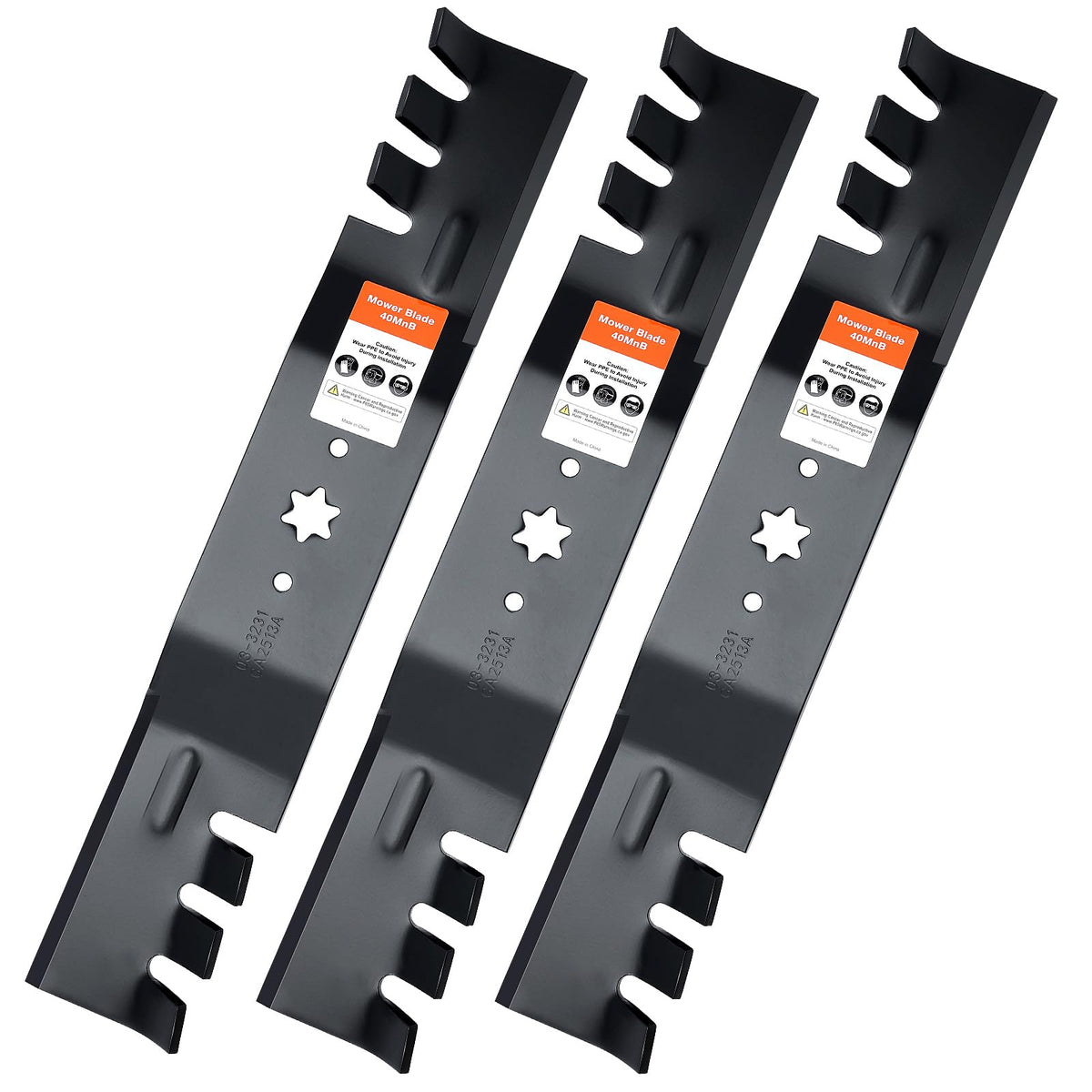 Grasscool 942-0677B blade with toothed mulching edge for Cub Cadet compatibility.