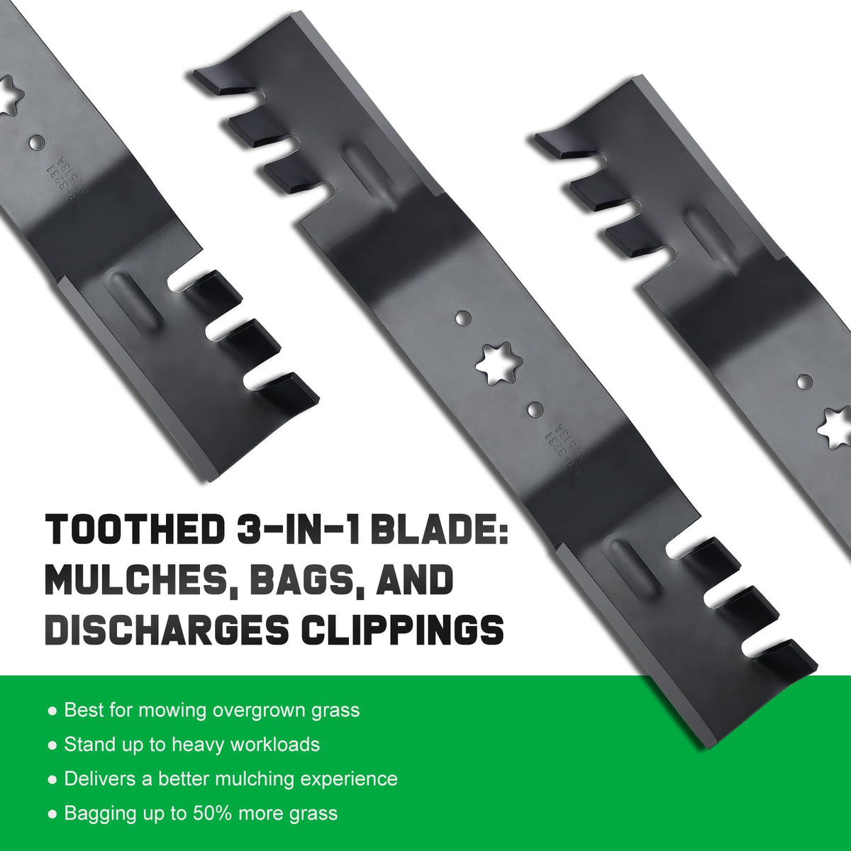 Grasscool blade dimensions 18-1/2 inch length optimizes balance.