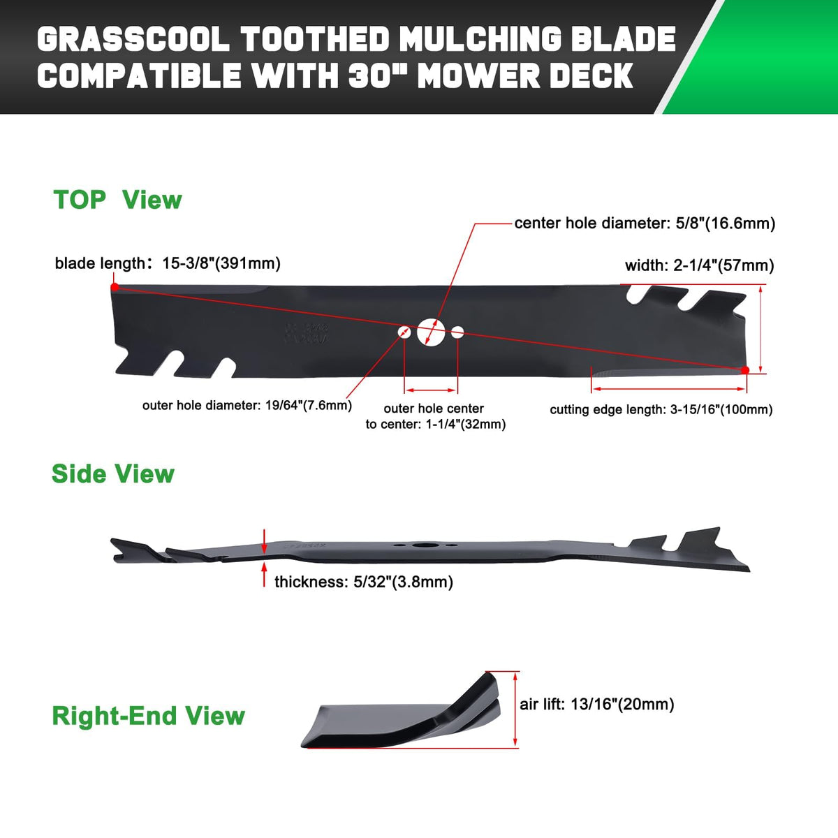 Grasscool blades undergo rigorous tests for balanced performance.