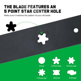 Grasscool blade with 5-point star center hole for secure mounting