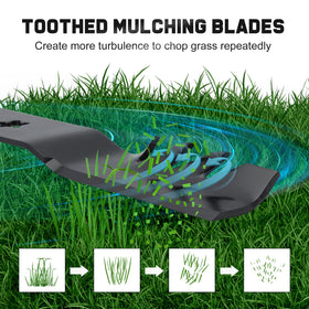 Grasscool commercial-grade mulching blades offer durability for demanding lawn maintenance tasks.