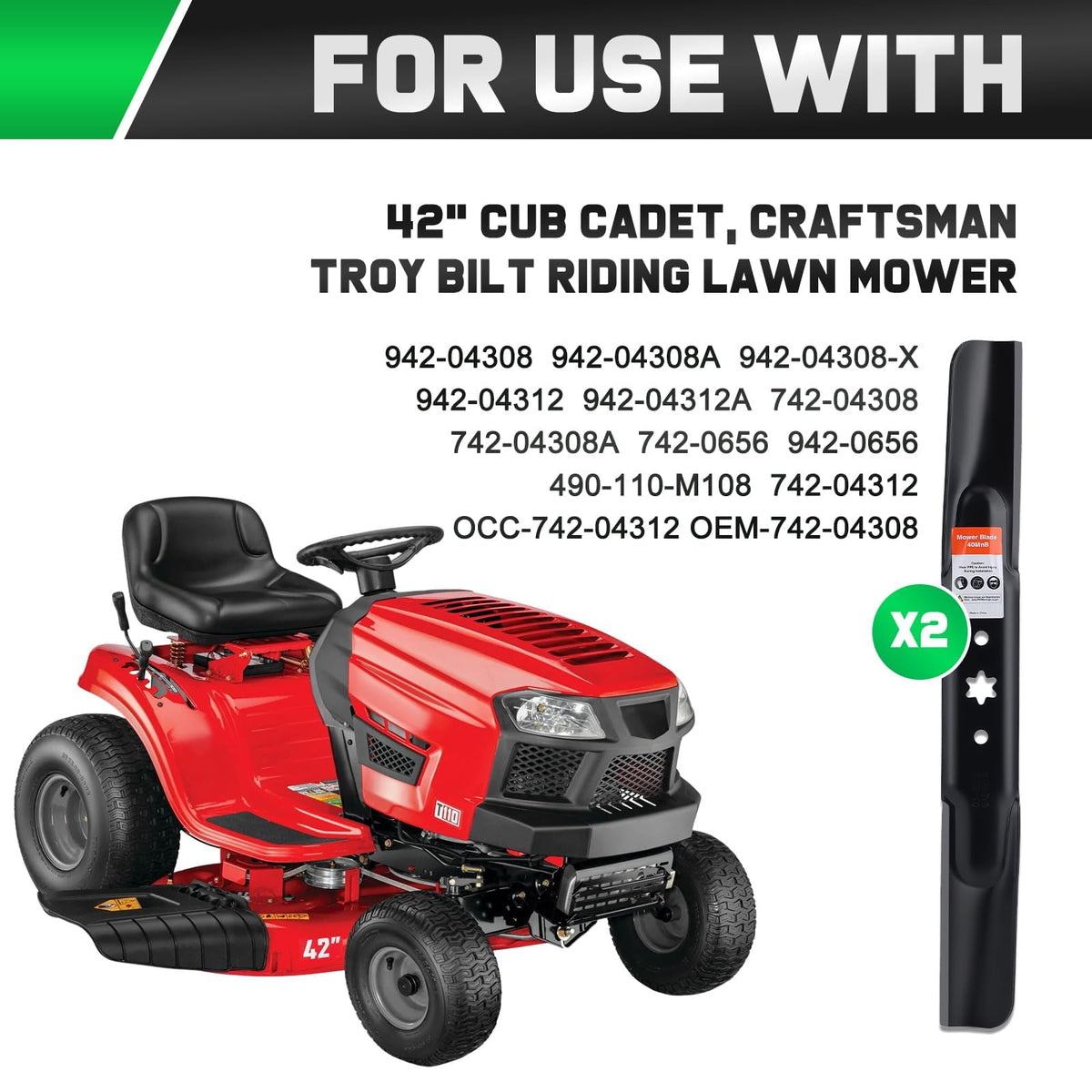 Grasscool cub-cadet xt1-42 compatibility guide helps pick the right blades.