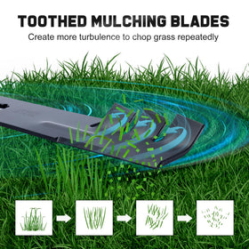 Grasscool D140 blades mounted on a tractor deck during mowing
