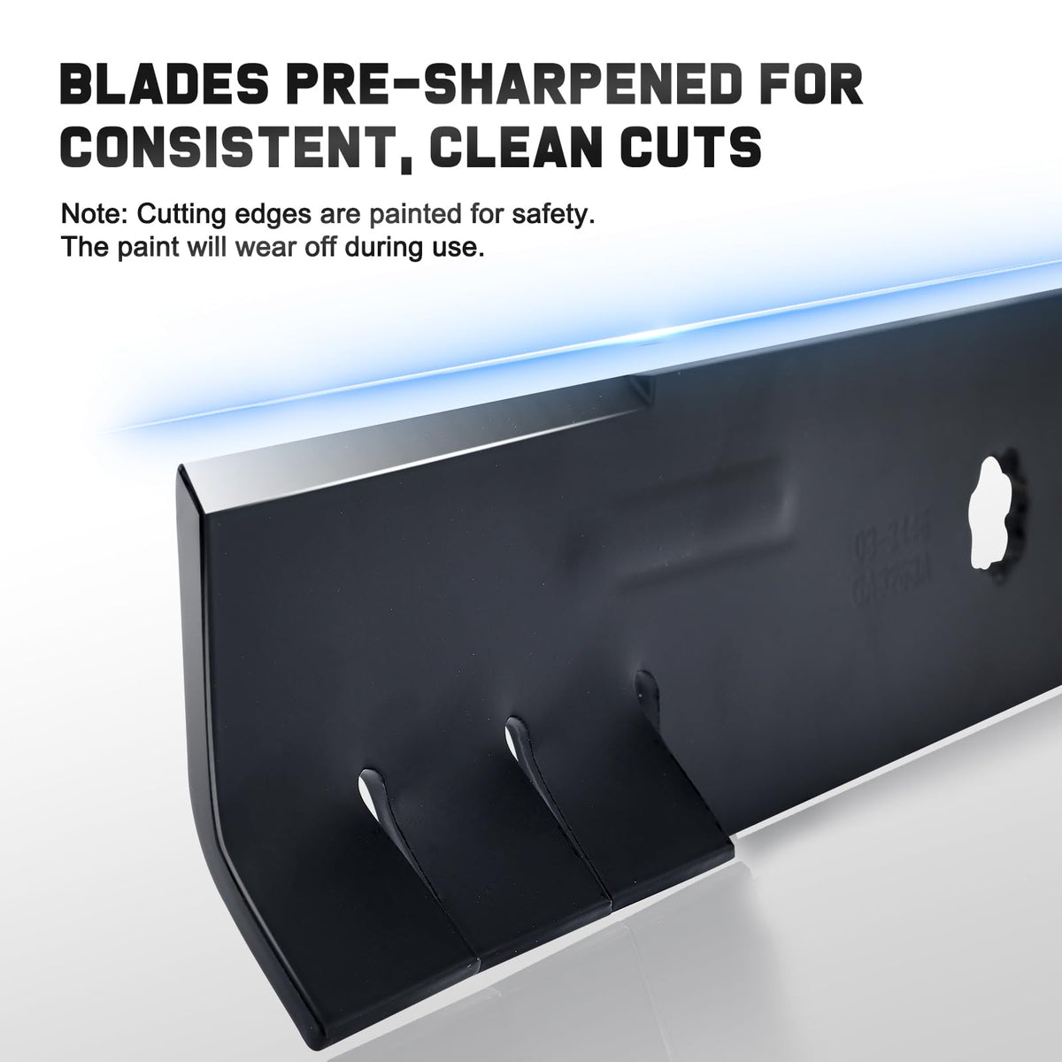 Grasscool D140 blades being installed for smoother mulching performance