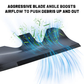 Grasscool blade dimensions infographic shows 23 1/4 in by 2 5/8 in.