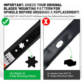 Grasscool Enduro 46 compatibility close-up with six-point star center hole