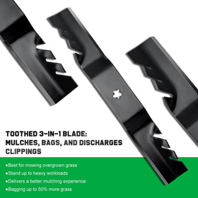 Grasscool five-point star center hole blade, ensures stable balance on compatible mowers.