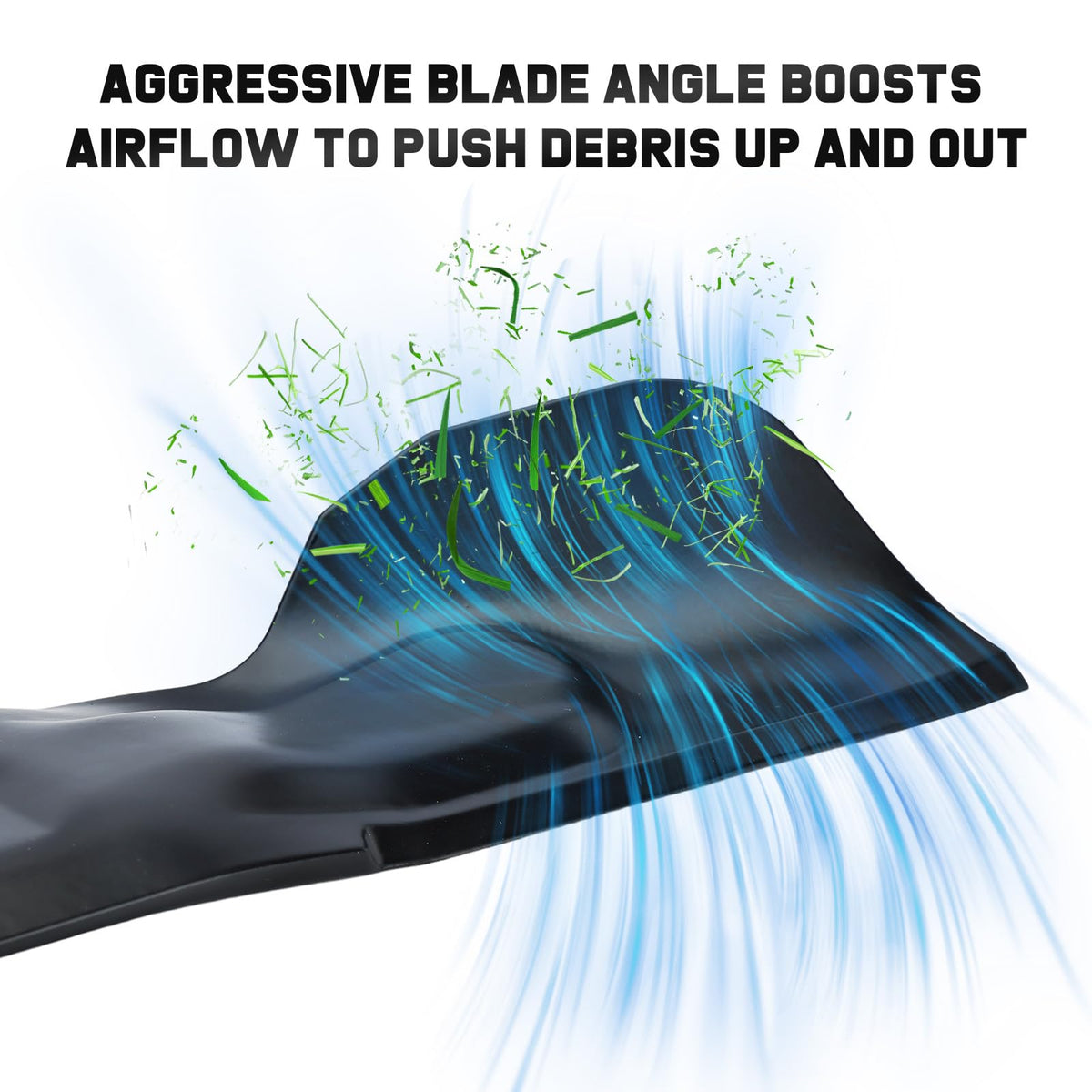 Grasscool high-flow design reduces clogs and keeps clippings moving.
