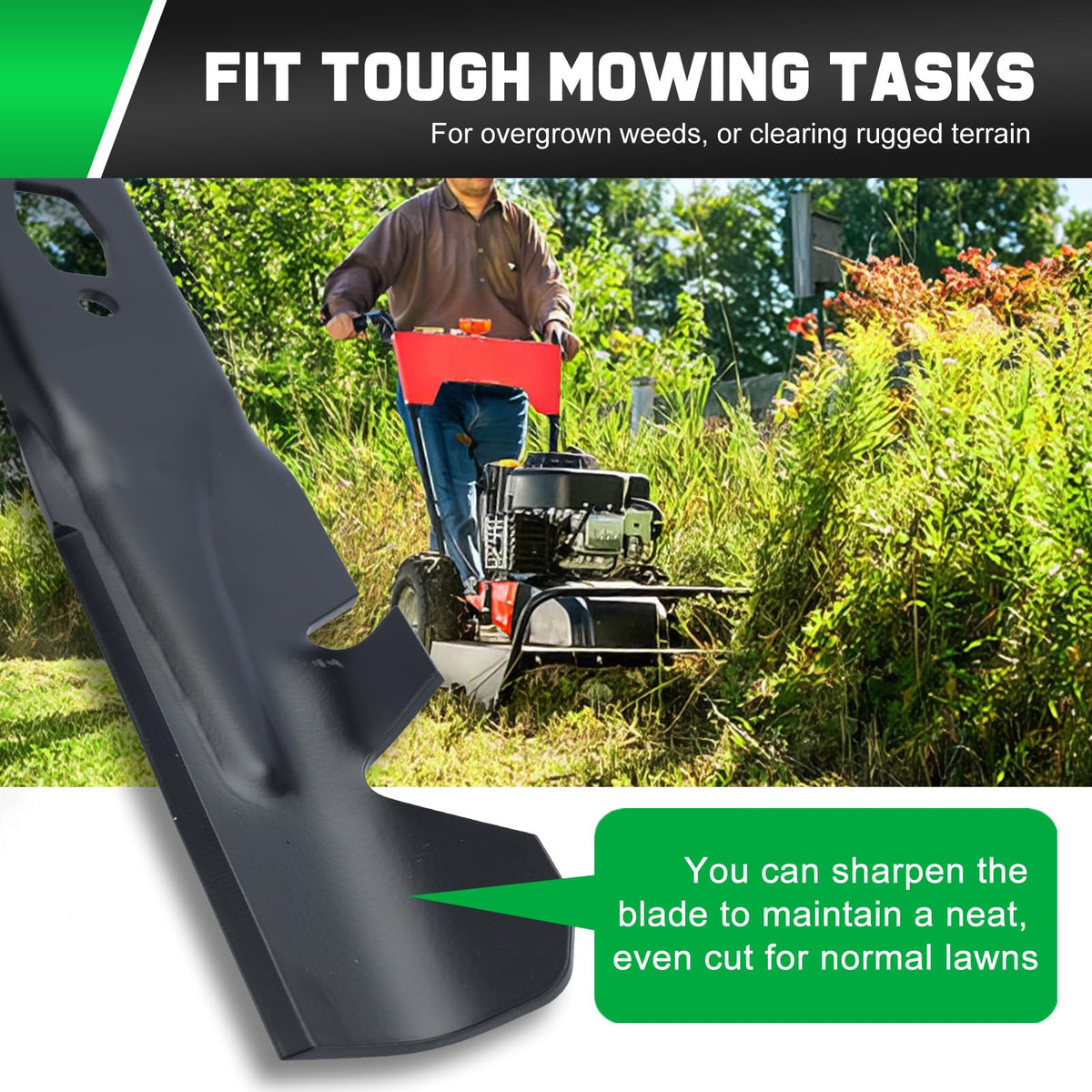 High lift Grasscool blade promotes faster mowing and better clipping capture