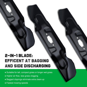 Grasscool high-lift blade improves airflow and clipping suction for faster mowing.