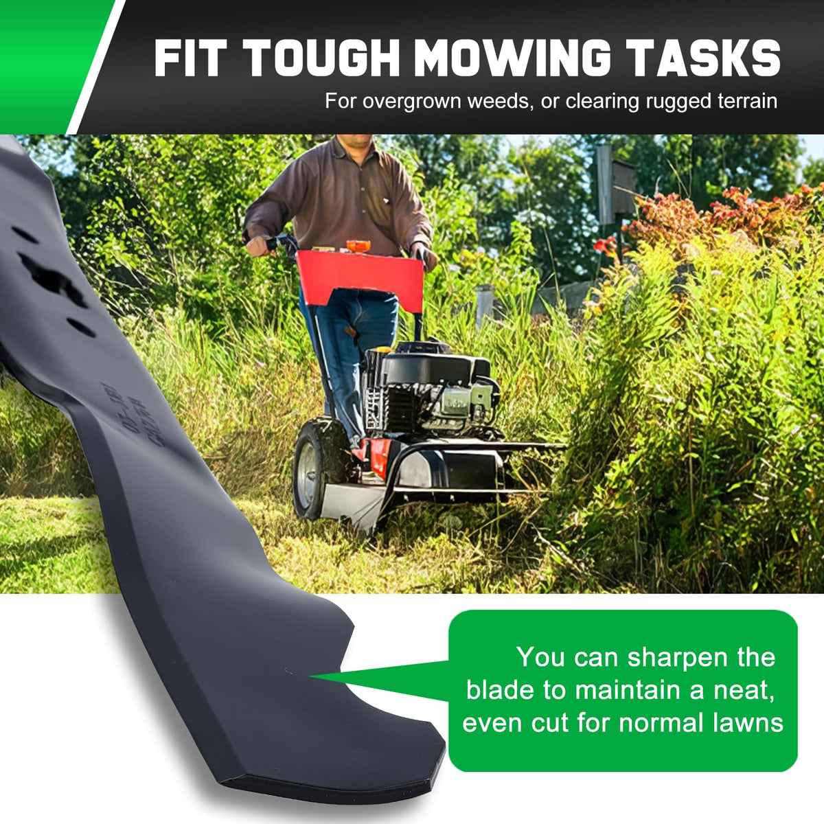 Grasscool high-lift design boosts bagging capacity during mowing.
