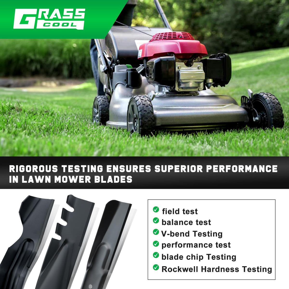 Grasscool HRR2169VKA clean-cut results; improved lawn appearance after mowing.