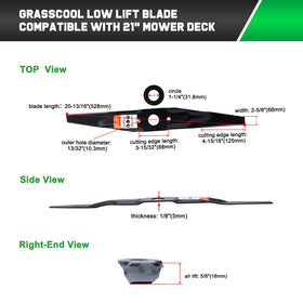 Grasscool HRR2169VKA durable coating; rust-resistant finish for longevity.