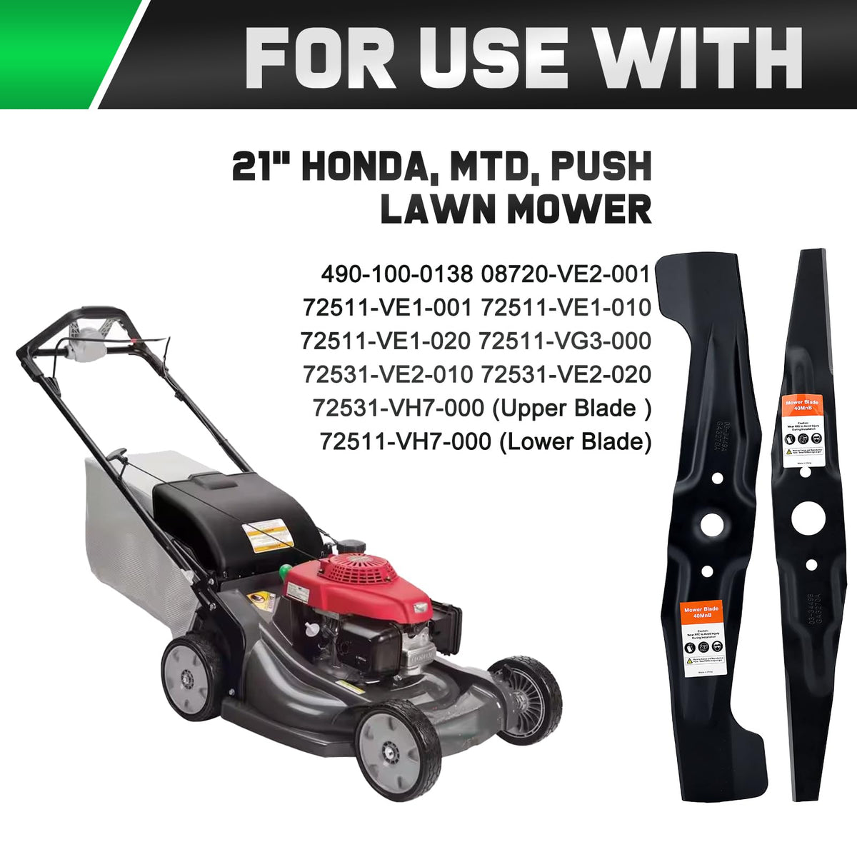 Grasscool HRR2169VKA blades packaging; ready-to-install set for quick mower upgrades.