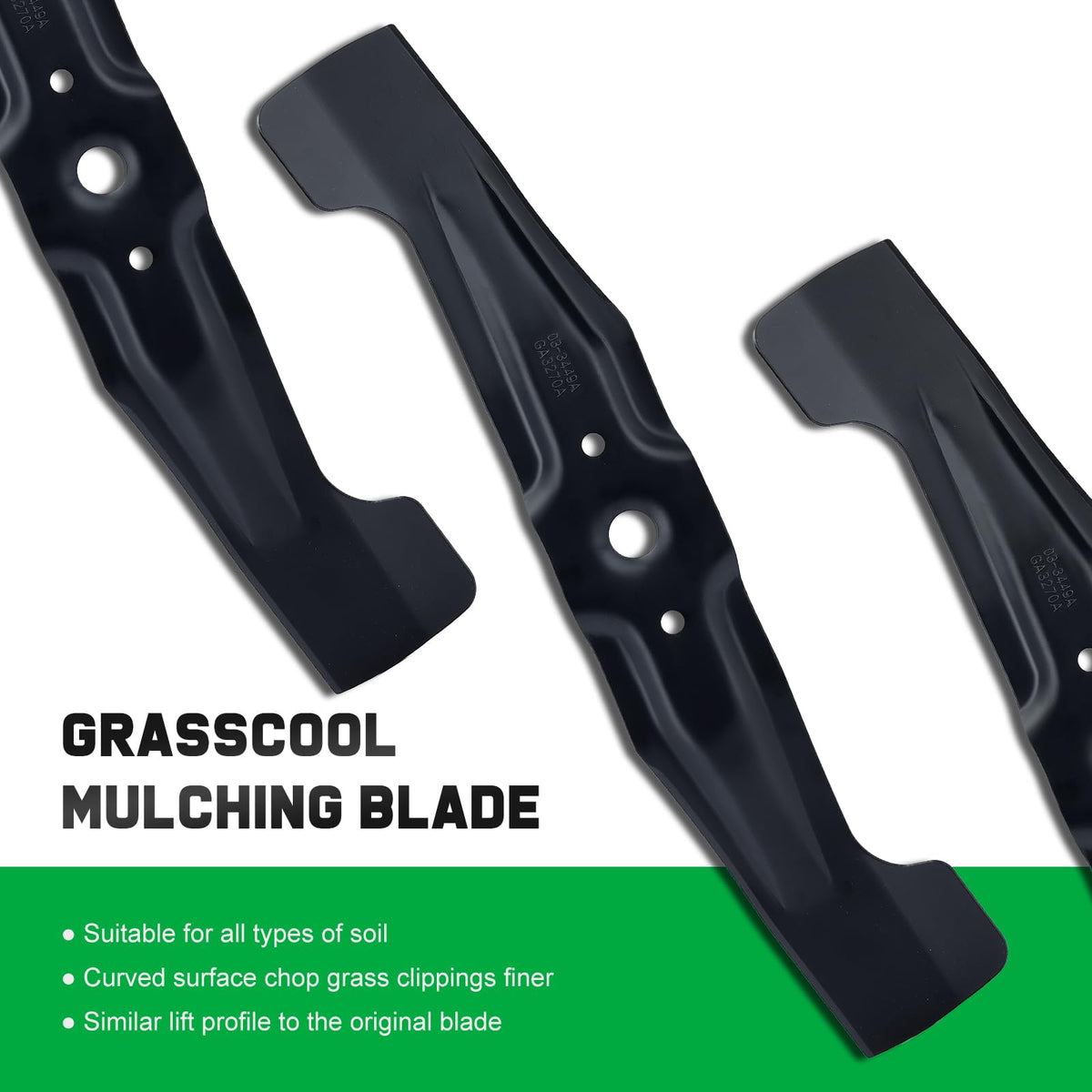 Grasscool HRR2169VKA upper-lower blades; precise fit for mulching performance.