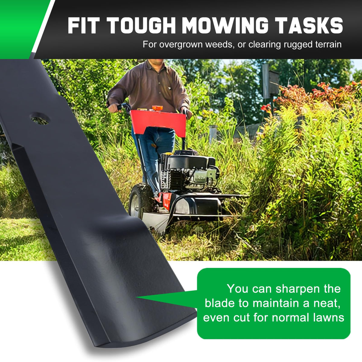 Grasscool airflow design reduces clogs for smoother mowing.