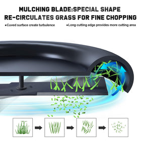 Grasscool high-lift blade improves bagging capacity and mowing efficiency.