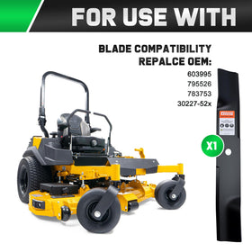 Grasscool 3-in-1 blade for mulching, bagging, and side discharge.