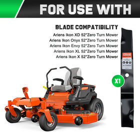 Grasscool Ikon Onyx 52-inch blades for reliable Ariens mower performance.