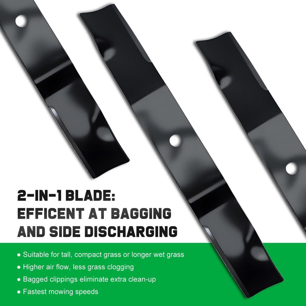 Grasscool Ikon XL 52-inch blades optimized for consistent cutting on Ikon XL models.