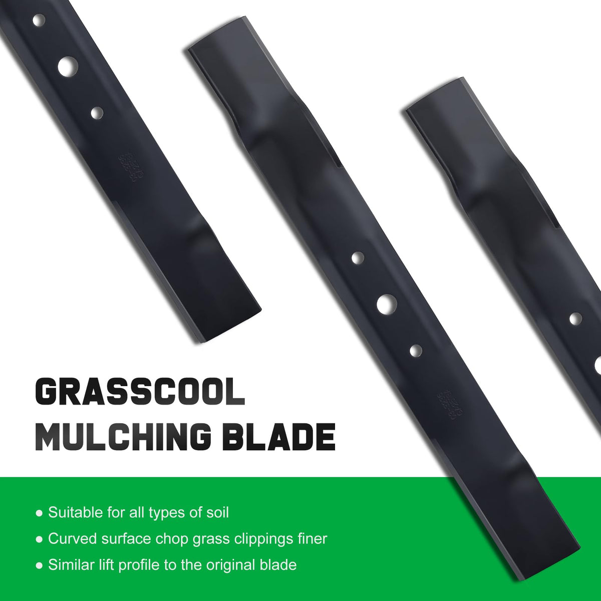 Grasscool L111 mulching blade rust-protected edge helps resist corrosion
