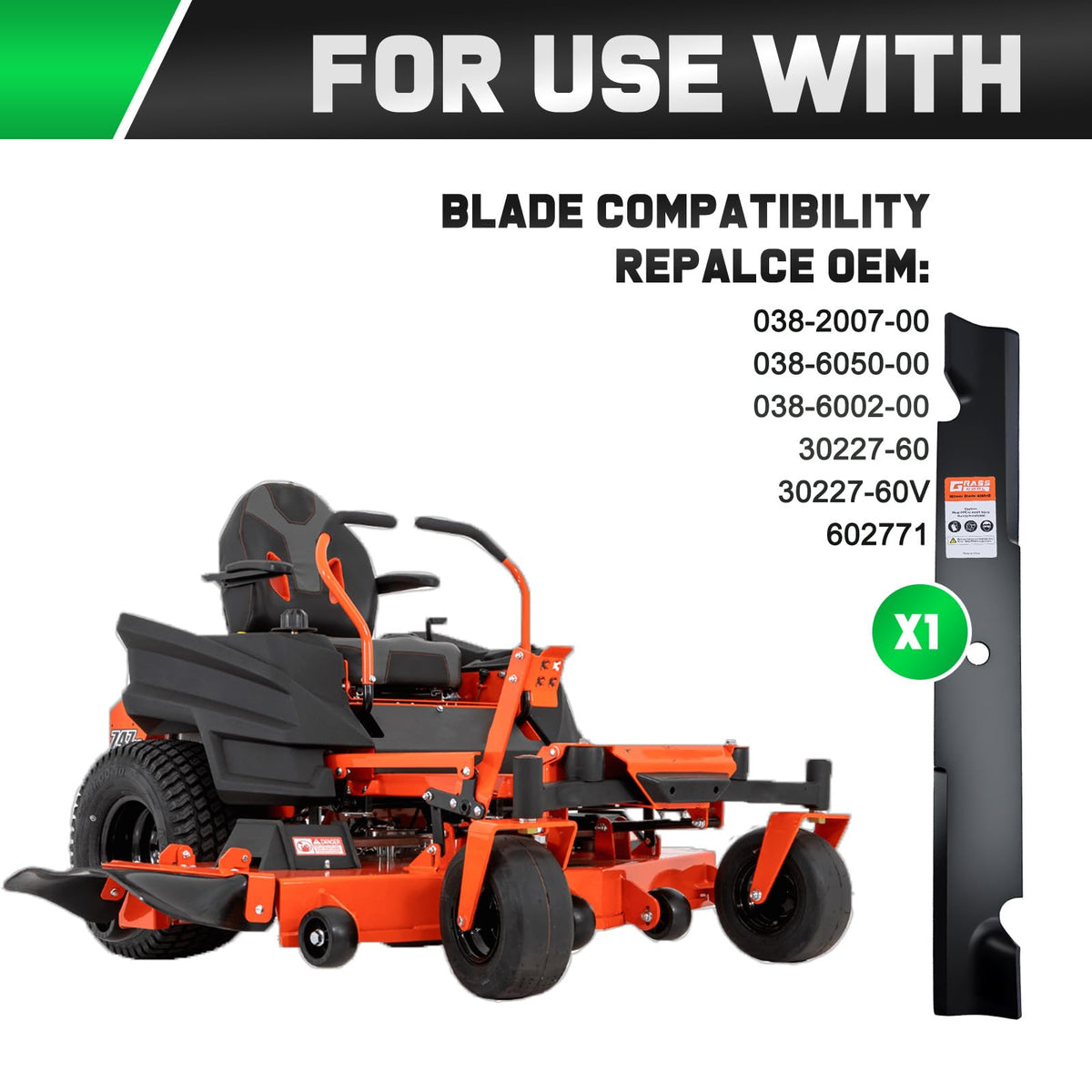 Grasscool Maverick blades circle hole details for precise mounting and balanced performance.