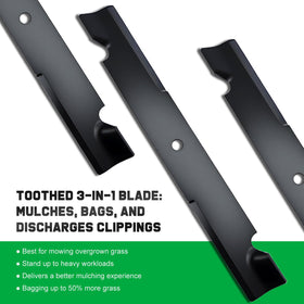 Grasscool Maverick blades dimensions 20-1/2 by 2-1/2 inches for 60-inch decks.