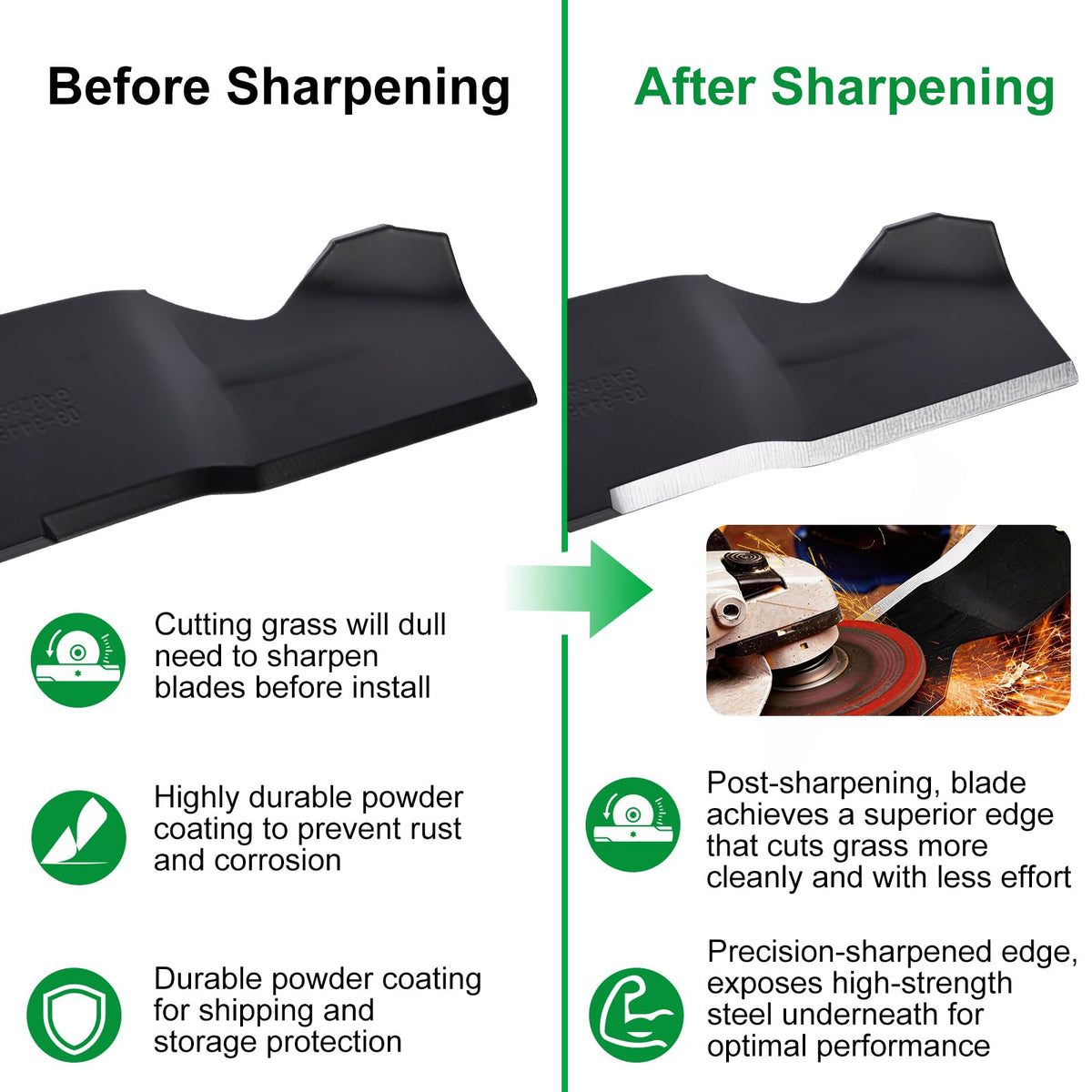 Grasscool mower blade 18-7/16" length for balanced mowing