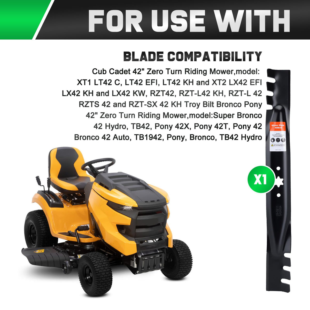 Grasscool mulching blade features a 6-point star center hole
