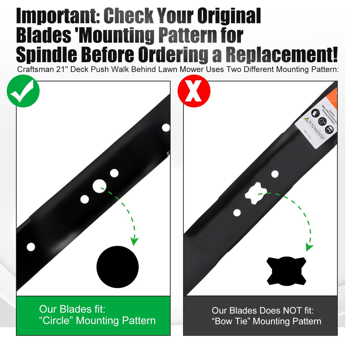 Grasscool circle-pattern mulching blade for Craftsman 189028 yields clean mulching results.