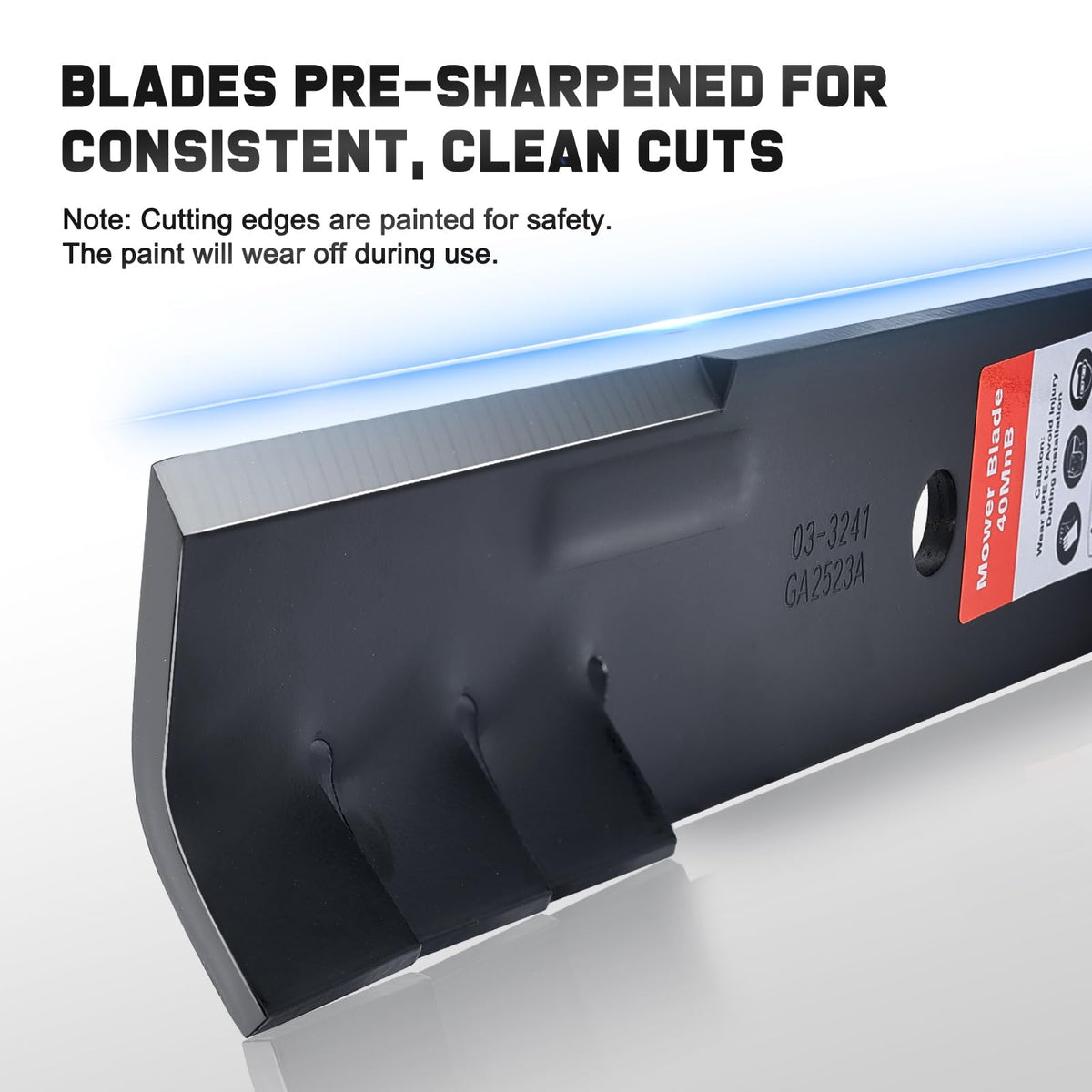 Clear instructions assist a simple blade swap for 48-inch decks