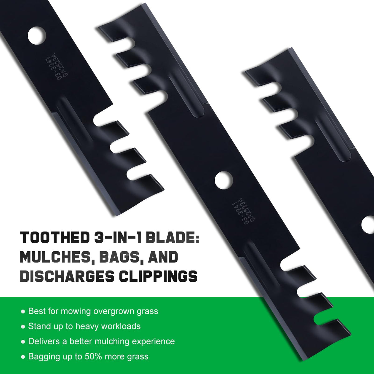 Close-up of Grasscool blade edge showing durable sharpness for clean cuts