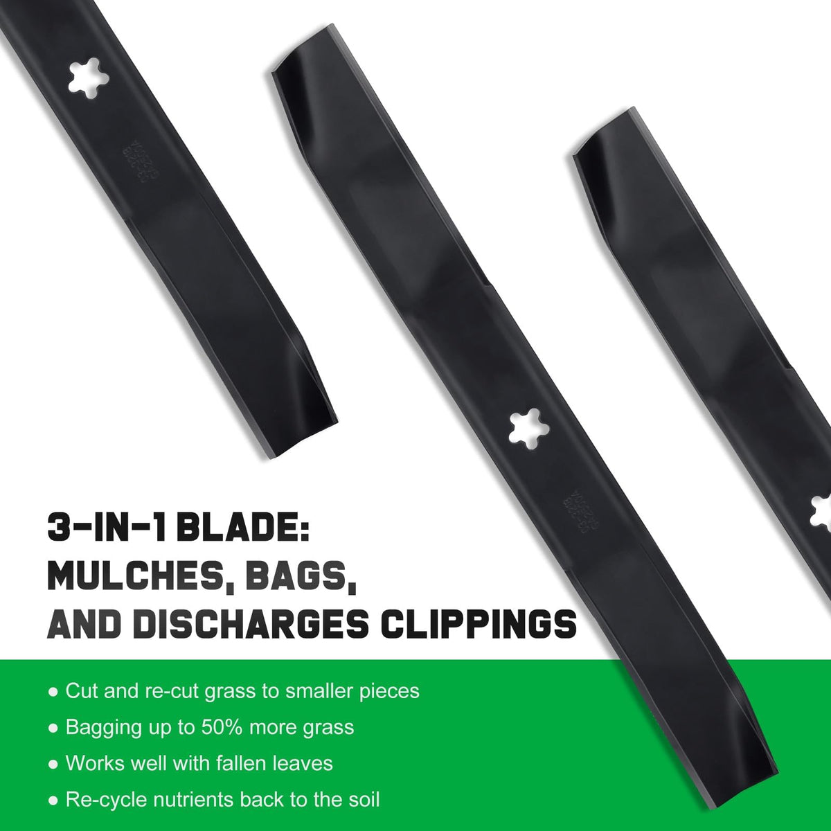 Grasscool optimized airflow reduces grass clogs during mowing.