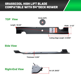 Grasscool pack of 3 blades ensures ready replacement for busy maintenance.