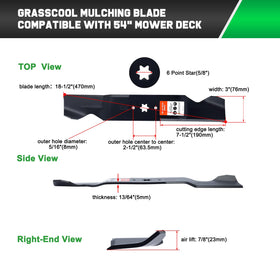 Grasscool blade with protective paint coating visible during install