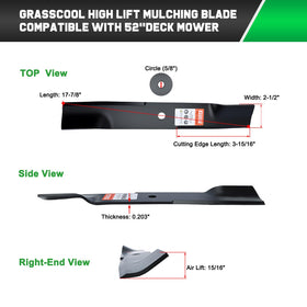 Grasscool painted blade edge protects during installation and use.