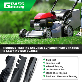 Grasscool precision-balanced blade minimizes vibration for smoother mowing sessions.