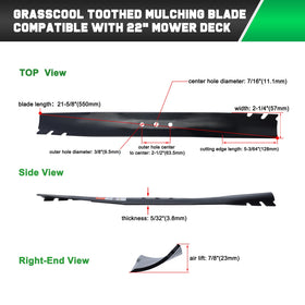 Grasscool Recycler blade thickness 5-32 inch balances durability
