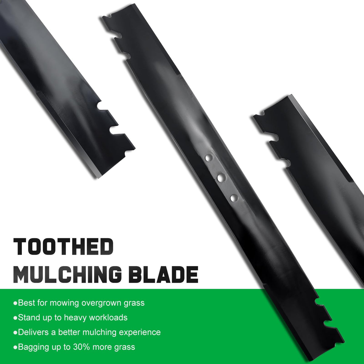 Grasscool Recycler toothed mulching blade with 21-5/8 inch length for strong performance