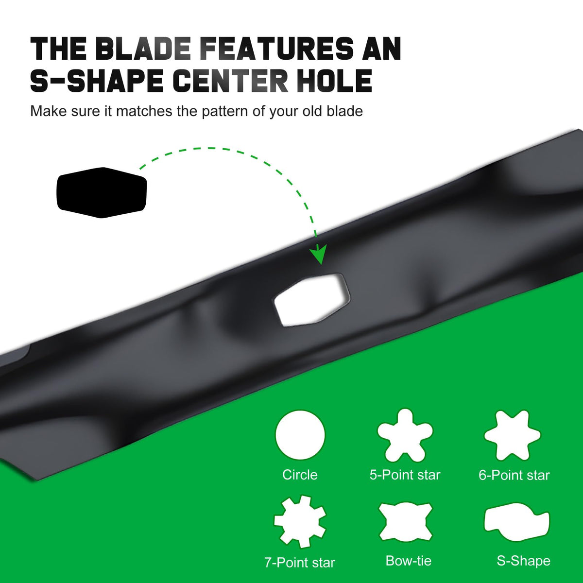 Grasscool S-shaped center hole close-up for precise mounting.