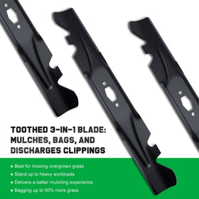 Close up of Grasscool blade with S shaped hole and mounting fit