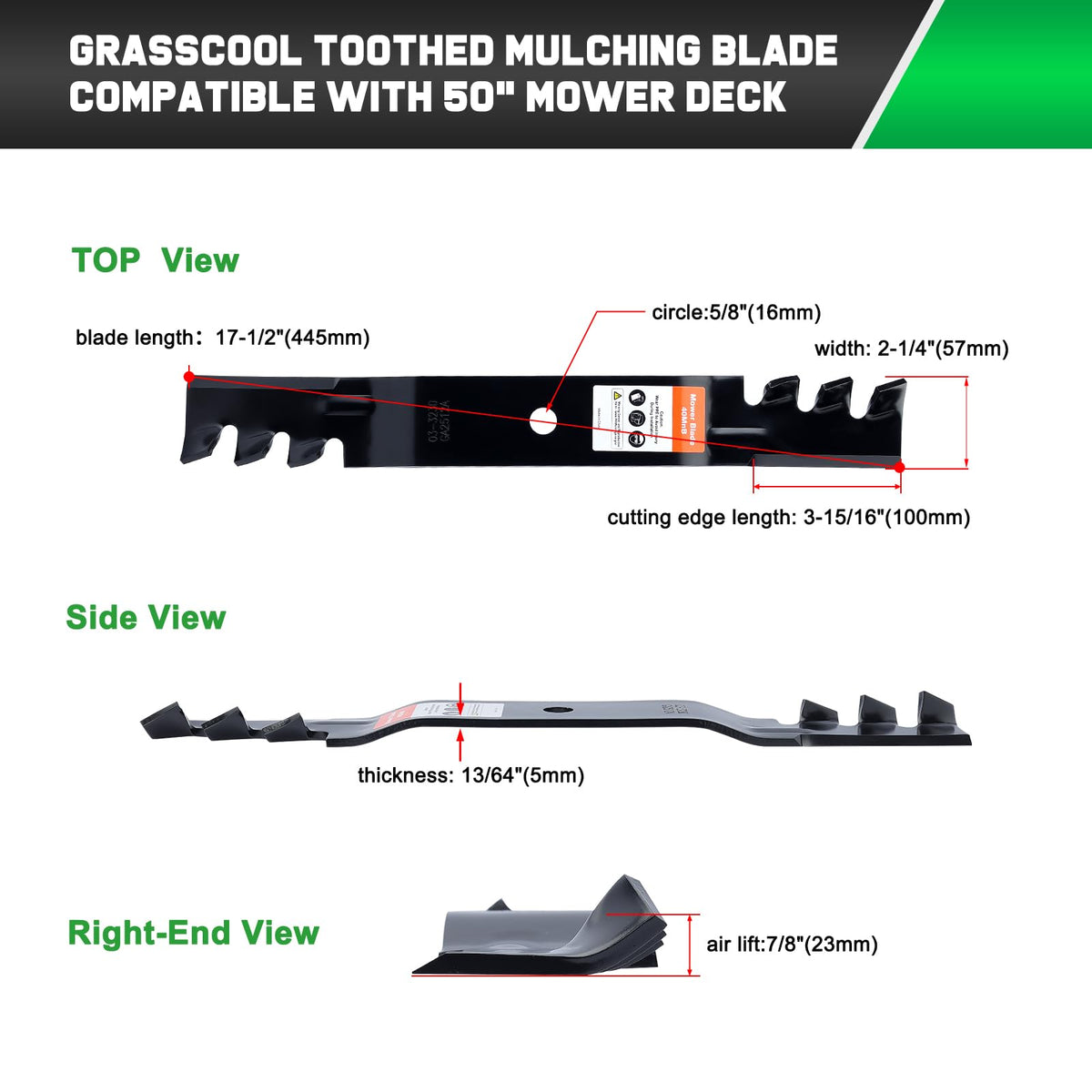 Grasscool SS5000 blade installation scene demonstrates easy mounting