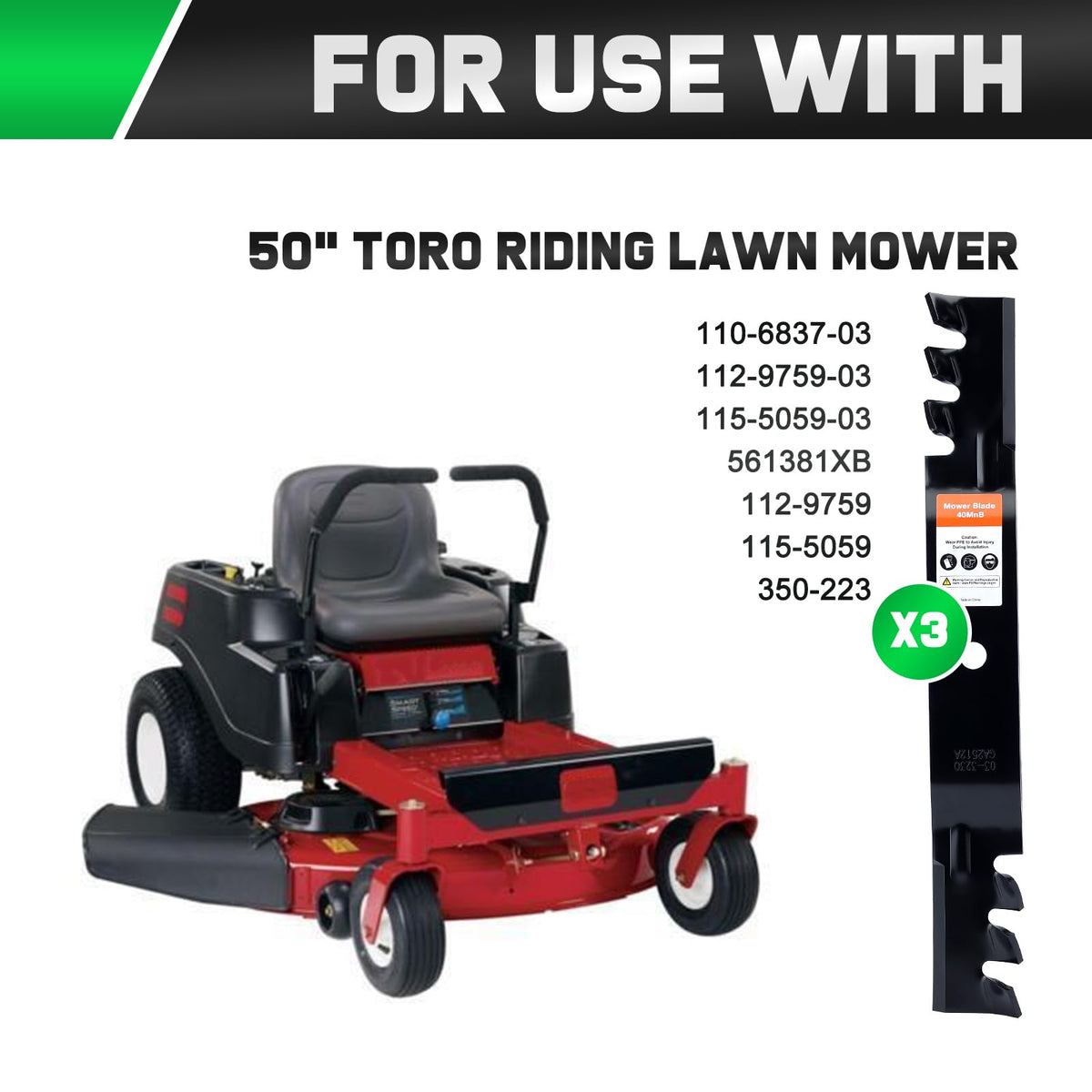Grasscool SS5000 blade side view highlights balanced lift for smooth cut