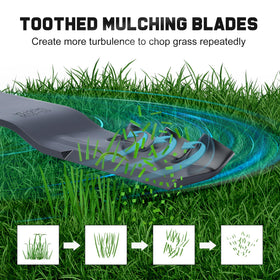 Grasscool SS5000 blade specs label shows dimensions and compatibility