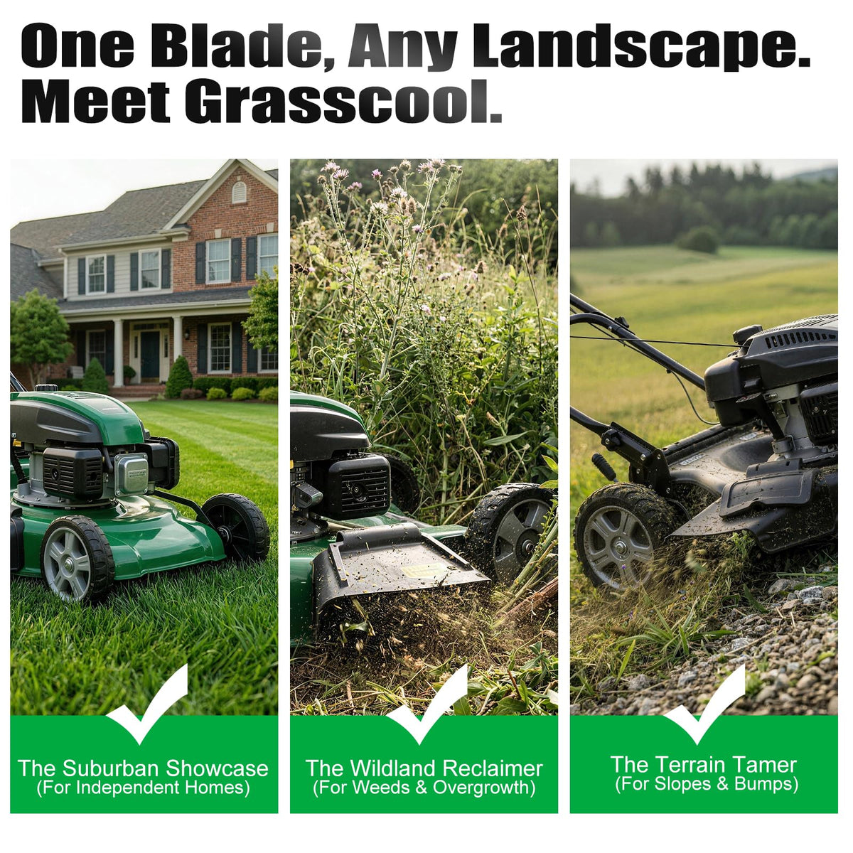 Grasscool blade during ruggedness testing signals reliable performance in tough conditions.