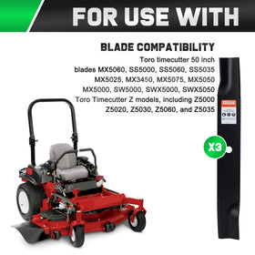 Grasscool Toro Timecutter 50-inch compatible blades for quick swaps.