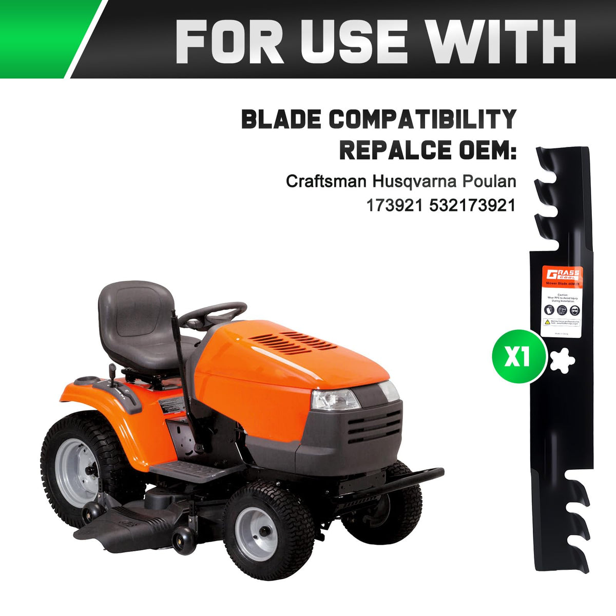 Grasscool YTH2348 YTH24V48 blade with high-lift design for airflow